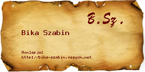 Bika Szabin névjegykártya